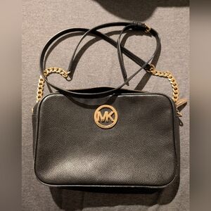 Michael Kors Black and Gold Crossbody Bag